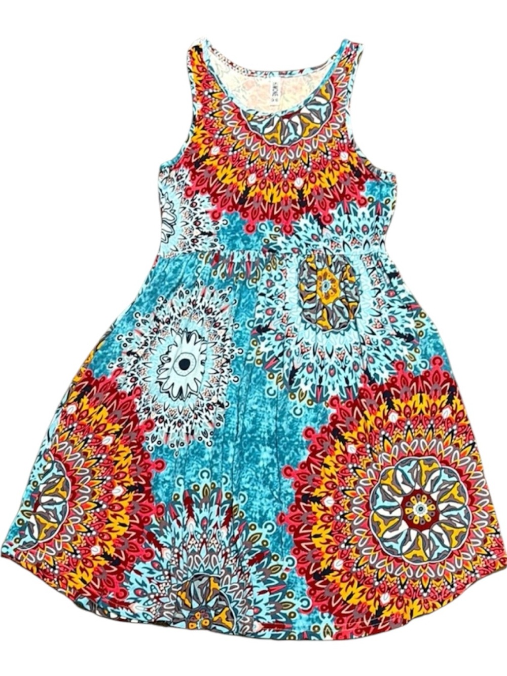 Comfy and cute boho multi color sundress w pockets - XS perfect condition!!